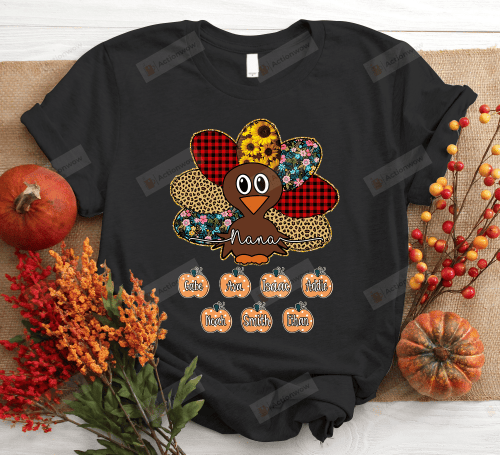 Personalized Turkey Nana Essential T-Shirt, T-Shirt For Women On Birthday, Christmas, Anniversary, Thanksgiving