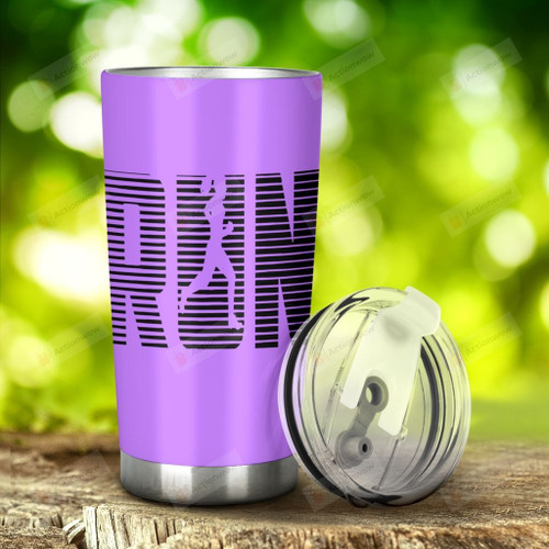 Running Girl Purple Tumbler Stainless Steel Tumbler, Tumbler Cups For Coffee/Tea, Great Customized Gifts For Birthday Christmas Thanksgiving, Anniversary