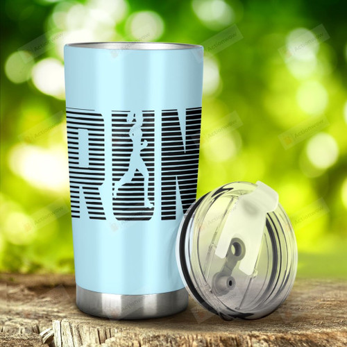 Running Girl Blue Tumbler Stainless Steel Tumbler, Tumbler Cups For Coffee/Tea, Great Customized Gifts For Birthday Christmas Thanksgiving, Anniversary