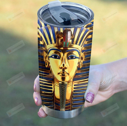 Tutankhamun Pharaoh Tumbler Gifts For Egypt Lovers On Birthday Christmas Thanksgiving 20 Oz Sports Bottle Stainless Steel Vacuum Insulated Tumbler