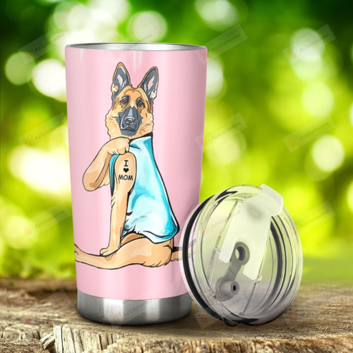 German Shepherd Mama I Love Mom Tumbler Stainless Steel Tumbler, Tumbler Cups For Coffee/Tea, Great Customized Gifts For Birthday Christmas Mother's Day Anniversary