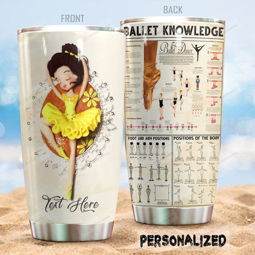 Personalized Ballet Knowledge Tumbler Custom Name Gifts For Ballet Girls Ballet Dancers 20 Oz Sport Bottle Stainless Steel Vacuum Insulated Tumbler