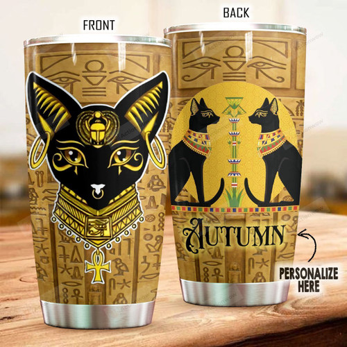 Personalized Egypt Cat Tumbler Best Gifts For Cat Lovers, Egyptian Lovers On Birthday Christmas Thanksgiving 20 Oz Sports Bottle Stainless Steel Vacuum Insulated Tumbler