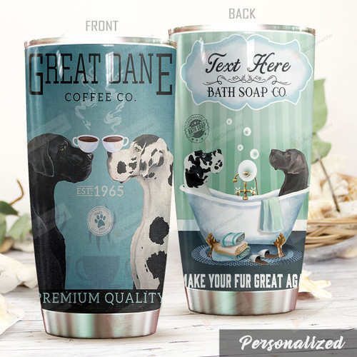 Personalized Vintage Bathing Great Dane Tumbler Make Your Fur Great Again Tumbler Best Gifts For Dog Lovers, Pet Lovers 20 Oz Sports Bottle Stainless Steel Vacuum Insulated Tumbler