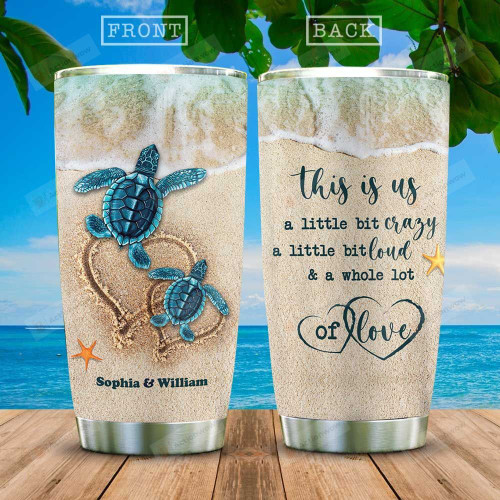 Personalized Blue Sea Turtles Tumbler This Is Us Tumbler Best Gifts For Couples, Husband And Wife 20 Oz Sports Bottle Stainless Steel Vacuum Insulated Tumbler