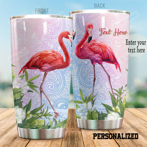 Personalized Flamingoes And Flowers Mandala Pattern Tumbler Gifts For Flamingo Lovers On Birthday Christmas Thanksgiving 20 Oz Sports Bottle Stainless Steel Vacuum Insulated Tumbler