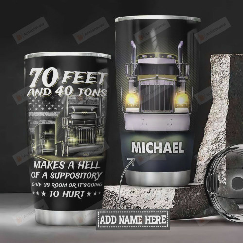 Personalized Trucker Feet And Tons Stainless Steel Vacuum Insulated 20 Oz Tumbler Cups For Coffee/Tea Great Customized Gifts For Birthday Christmas Thanksgiving Perfect Gifts For Truck Lovers