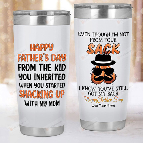 Personalized To My Stepdad Tumbler Cup. Wine Tumbler. Father's Day Tumbler Funny Gifts For Dad From Kid You Inherited Naughty Ball Tumbler For Father Bonus Dad Gift Custom Name Tumbler