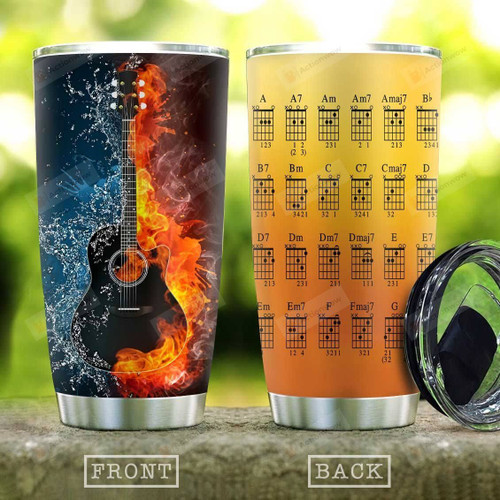 Guitar Chord Tumbler Cup, Stainless Steel Insulated Tumbler 20 Oz, Travel Tumbler With Lid, Great Gifts For Birthday Christmas Thanksgiving -  Best Gifts For Guitar Lovers, Guitar Player