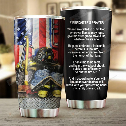 Firefighter Tumbler American Flag Stainless Steel Vacuum Insulated Double Wall Travel Tumbler With Lid, Tumbler Cups For Coffee/Tea, Perfect Gifts For Birthday Christmas Thanksgiving