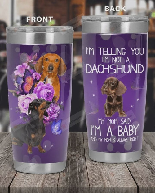 Baby Dachshund Dog, Stainless Steel Vacuum Insulated, 20 Oz Tumbler Cups For Coffee/Tea, Gift For Dog Lover, Great Customized Gifts For Birthday Christmas Thanksgiving