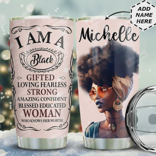 Personalized  Afro Woman Tumbler Cup, I Am A Black, Pink Stainless Steel Vacuum Insulated Tumbler 20 Oz, Unique Gifts For Girls, Birthday Gifts Christmas Gifts, Coffee/ Tea Tumbler