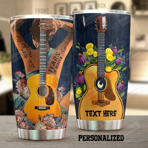 Personalized Guitar Tears In Heaven Stainless Steel Tumbler, Tumbler Cups For Coffee/Tea, Great Customized Gifts For Birthday Christmas Thanksgiving