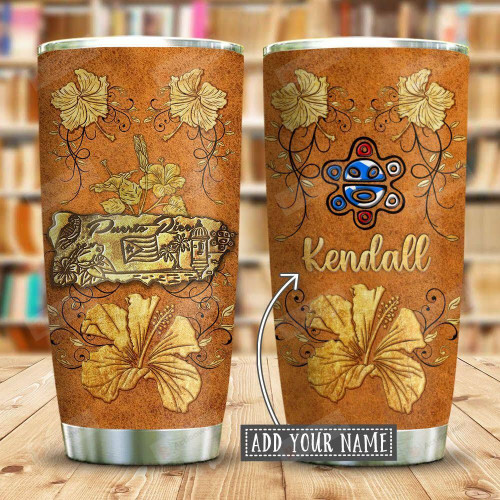 Hibiscus Puerto Rico Personalized Tumbler Cup, Stainless Steel Insulated Tumbler 20 Oz, Tumbler For Travel, Great Gifts For Birthday Christmas Thanksgiving, Tumbler For Hibiscus Lovers
