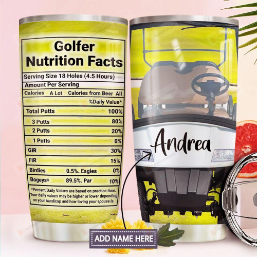 Golf Car Golfer Nutrition Facts Personalized Tumbler Cup Stainless Steel Insulated Tumbler 20 Oz Best Gifts For Golfer Golf  Lover Great Customized Gifts For Birthday Christmas Thanksgiving