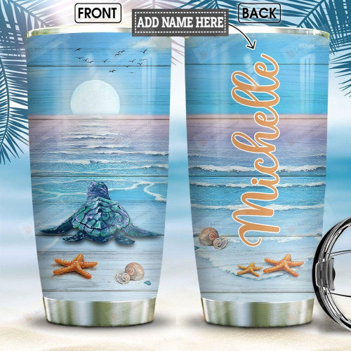 Personalized Ocean Turtle Starfish Turtle Beach Tumbler Cup Stainless Steel Insulated Tumbler 20 Oz Best Gifts For Birthday Christmas Thanksgiving Great Gifts For Turtle Lovers Travelling Tumbler