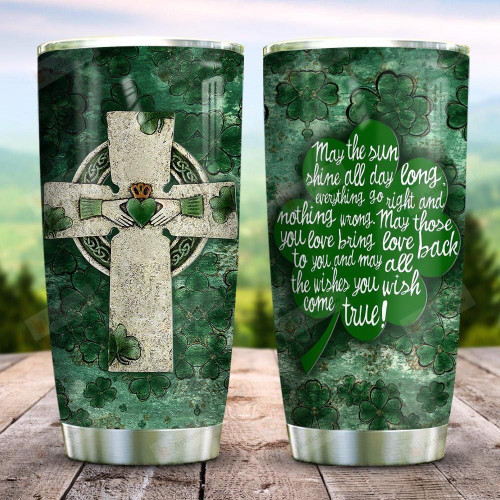 Your Irish Wish Four Leaf Clover Stainless Steel Tumbler Perfect Gifts For Horse Lover 20 Oz Tumbler Cups For Coffee/Tea, Gifts For Birthday Christmas Thanksgiving, Green Tumbler