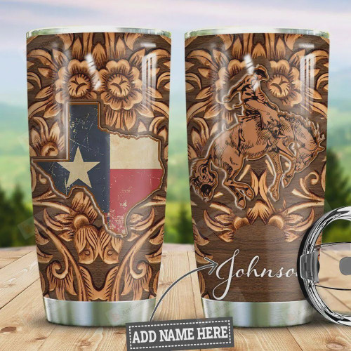 Personalized Texas Horse Lover Tumbler Cup, Woody Style Stainless Steel Vacuum Insulated Tumbler 20 Oz, Perfect Gifts For  Birthday Christmas Thanksgiving, Gifts For Horse Lovers