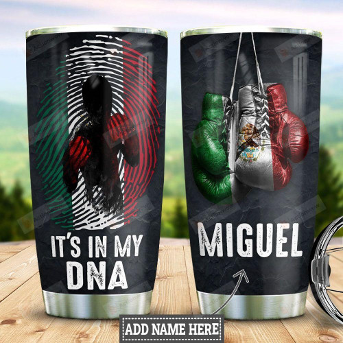 Personalized Mexican Boxing Gloves Boxer Stainless Steel Tumbler, Tumbler Cups For Coffee/Tea, Great Customized Gifts For Birthday Christmas Thanksgiving