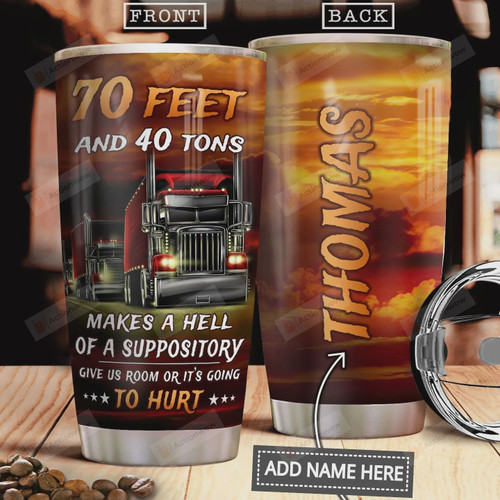 Personalized Truck 70 Feet And 40 Tons Stainless Steel Vacuum Insulated Tumbler 20 Oz Gifts For Birthday Christmas Thanksgiving Perfect Gifts For Truck Lovers Coffee/ Tea Tumbler