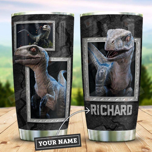 Dinosaur Personalized Tumbler Cup, Dinosaur  In Frame, Tumbler Cups For Coffee/Tea, Stainless Steel Vacuum Insulated Tumbler 20 Oz, Great Gifts For Birthday Christmas Thanksgiving