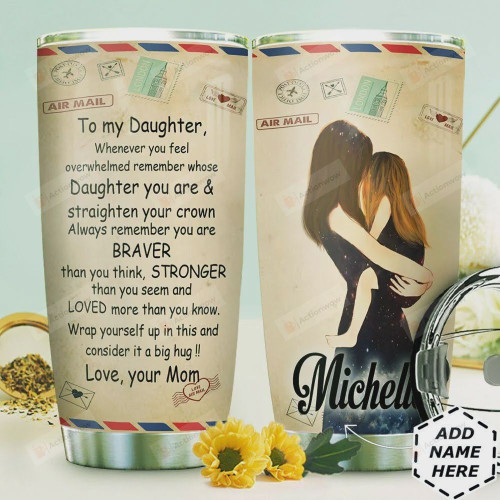Air Mail To My Daughter Personalized Tumbler Cup Mom And Daughter Stainless Steel Insulated Tumbler 20 Oz Gift Ideas From Mom To Daughter Great Gifts For Birthday Christmas Thanksgiving