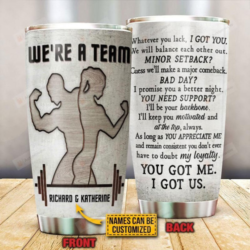 Personalized Weightlifting We Are A Team Stainless Steel Tumbler, Tumbler Cups For Coffee/Tea, Great Customized Gifts For Birthday Christmas Thanksgiving