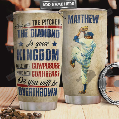 Personalized Baseball Pitcher Tumbler Cup You Will Be Overthrown Stainless Steel Insulated Tumbler 20 Oz Great Gifts For Baseball Player Best Gifts For Birthday Christmas Thanksgiving