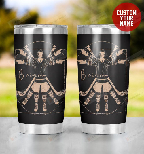 Personalized Ice Hockey The Golden Proportion Of Ice Hockey Player Stainless Steel Tumbler, Tumbler Cups For Coffee/Tea, Great Customized Gifts For Birthday Christmas Thanksgiving