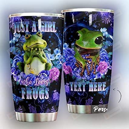 Personalized Just A Girl Who Loves Frogs Stainless Steel Tumbler Perfect Gifts For Frog Lover Tumbler Cups For Coffee/Tea, Great Customized Gifts For Birthday Christmas Thanksgiving