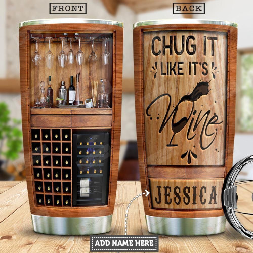 Personalized Wine Lover Chug It Like It's Liquor Cabinet Stainless Steel Tumbler, Tumbler Cups For Coffee/Tea, Great Customized Gifts For Birthday Christmas Thanksgiving