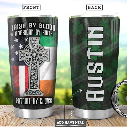 Personalized Clover Leaf  American Irish Stainless Steel Tumbler, Tumbler Cups For Coffee/Tea, Great Customized Gifts For Birthday Christmas Thanksgiving