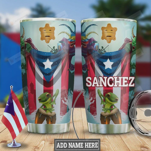 Puerto Rico Flag Tumbler Cup Personalized, Taino Symbol, Stainless Steel Vacuum Insulated Tumbler 20 Oz, Great Gifts For Birthday Christmas, Coffee Tumbler, Tea Tumbler, Tumbler With Lid