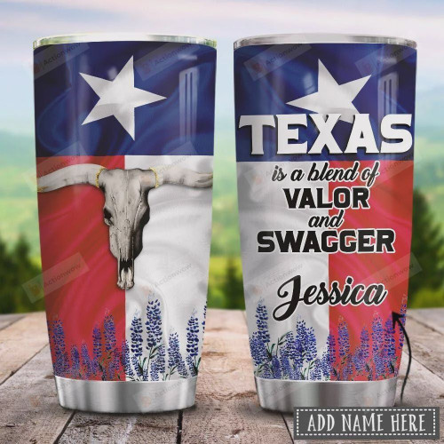Texas Longhorn Personalized Valor And Swagger Stainless Steel Vacuum Insulated, 20 Oz Tumbler Cups For Coffee/Tea, Gifts For Birthday Christmas Thanksgiving, Perfect Gifts For Animal Lovers