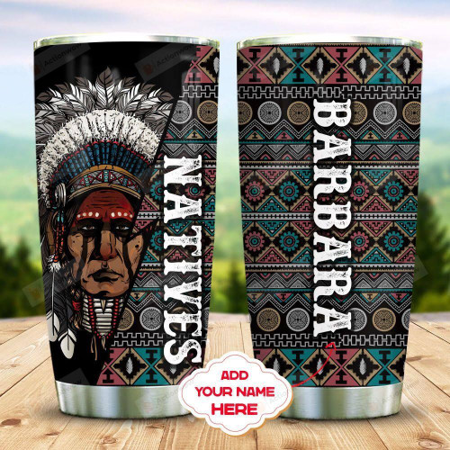 Native American Pattern Personalized Tumbler Cup Stainless Steel Vacuum Insulated Tumbler 20 Oz Best Gifts For Birthday Christmas Thanksgiving Tumbler For Coffee/ Tea With Lid