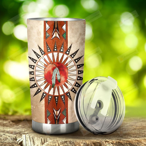 Native American Sun Stainless Steel Tumbler, Tumbler Cups For Coffee/Tea, Great Customized Gifts For Birthday Christmas Thanksgiving