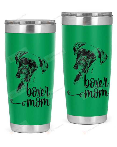 Boxer Mom Dog Face - Dog Lovers Boxer Mom Stainless Steel Tumbler, Tumbler Cups For Coffee/Tea, Great Gifts For Birthday Christmas Thanksgiving