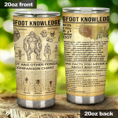 Bigfoot knowledge, Fictional Beast Stainless Steel Tumbler Cup For Coffee/Tea