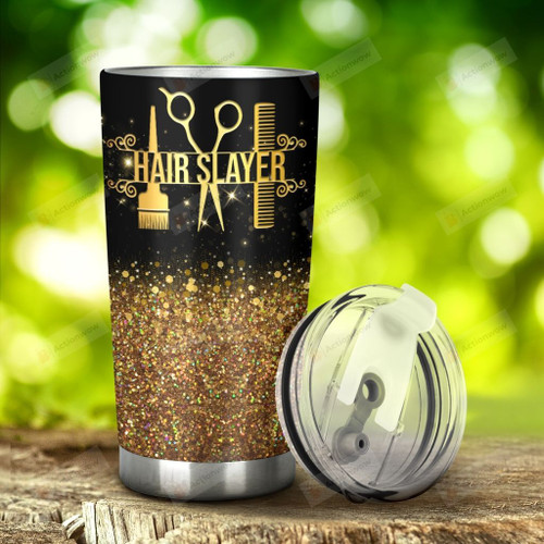 Hair Slayer Stainless Steel Tumbler, Tumbler Cups For Coffee/Tea, Great Customized Gifts For Birthday Christmas Thanksgiving, Anniversary