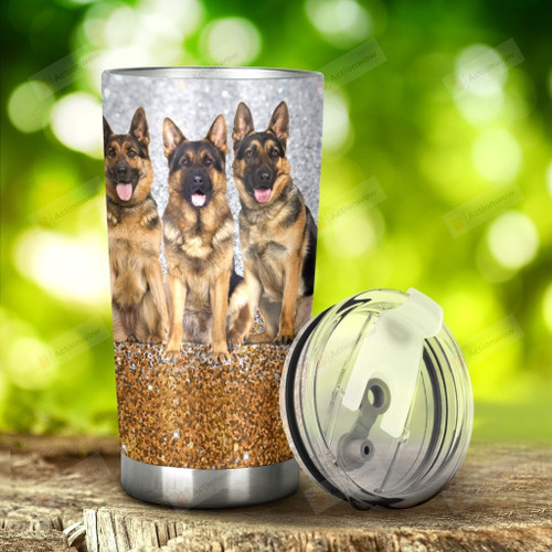 German Shepherd Stainless Steel Tumbler, Tumbler Cups For Coffee/Tea, Great Customized Gifts For Birthday Christmas Thanksgiving Anniversary