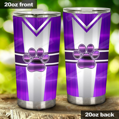 Dog Paw, Violet Suit, Stainless Steel Tumbler Cup For Coffee/Tea, Great Customized Gift For Birthday Christmas Thanksgiving