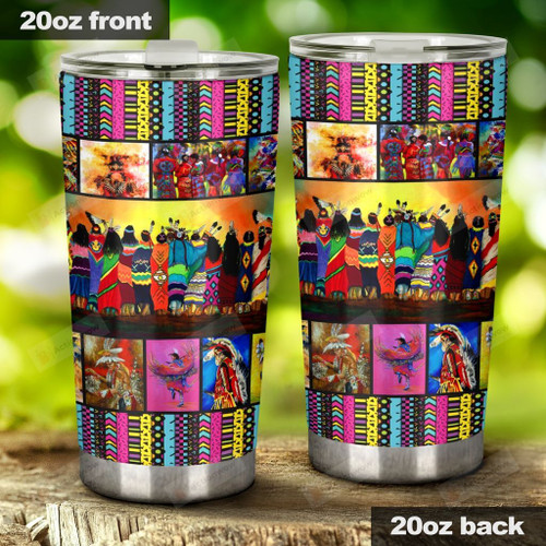 Native American Patterns, Stainless Steel Tumbler Cup For Coffee/Tea, Great Customized Gift For Birthday Christmas Thanksgiving