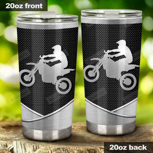 Dirt bike, Metal Symbol Of Dirt Bike Stainless Steel Tumbler Cup For Coffee/Tea, Great Customized Gift For Birthday Christmas Thanksgiving
