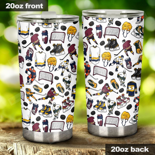 hockey Equipment, Ice Hockey Necessaries Stainless Steel Tumbler Cup For Coffee/Tea, Great Customized Gift For Birthday Christmas Thanksgiving