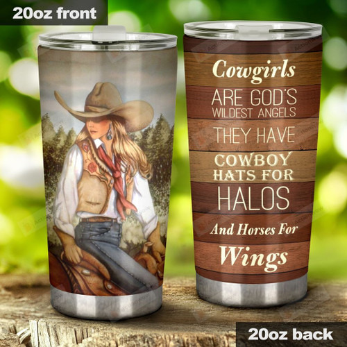 Cowgirl Riding On Horse Art, Stainless Steel Tumbler Cup For Coffee/Tea, Great Customized Gift For Birthday Christmas Thanksgiving