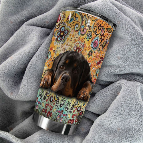 A Little Rottweiler Personalized Name Tumbler