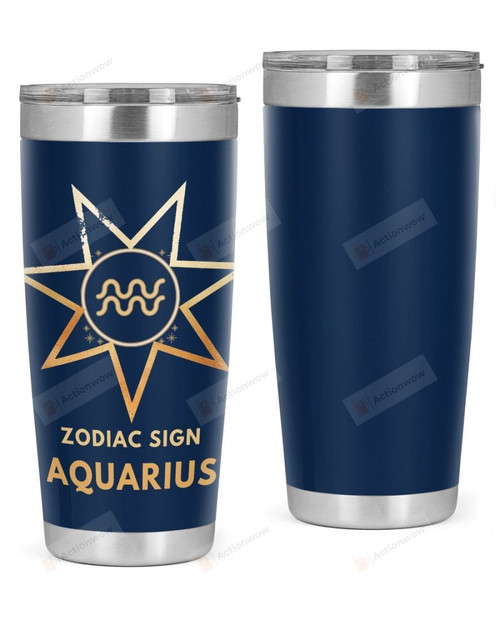 Zadiac Sign AquariusStainless Steel Tumbler, Tumbler Cups For Coffee Or Tea, Great Gifts For Thanksgiving Birthday Christmas