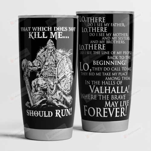 Live Forever Viking Stainless Steel Tumbler, Tumbler Cups For Coffee Or Tea, Great Gifts For Thanksgiving Birthday Christmas