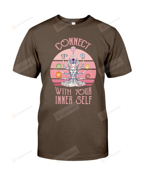 Connect With Your Inner Self Yoga Short-Sleeves Tshirt, Pullover Hoodie, Great Gift T-shirt For Thanksgiving Birthday Christmas