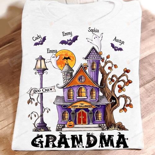 Personalized Grandma Boo Crew Bats Halloween Essential T-shirt, Unisex T-Shirt For Grandma Great Customized Gifts For Birthday Christmas Thanksgiving